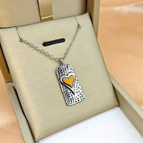 Vintage Heart Statement Pendant Necklace, Bohemian, Boho, Tribal - Picture 7 of 8